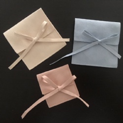 Microfiber Jewelry Pouch Luxury Small Jewelry Gift Bags Bow Tie Microfiber Bag