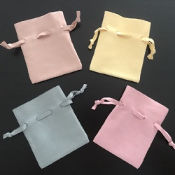 Microfiber Drawstring Bag, Luxury Small Jewelry Gift Pouch Packaging