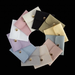 Microfiber Jewelry Pouch, Small Jewelry Gift Bags, Snap Button with Divider Microfiber Bag