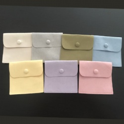 Microfiber Jewelry Pouch, Small Jewelry Gift Bags, Snap Button with Divider Microfiber Bag